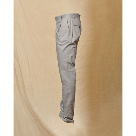 Pantalon gris clair avec pinces à l'avant Rodrigo