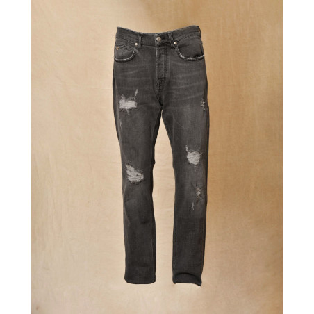 Jean gris délavé avec détails déchirés John Richmond