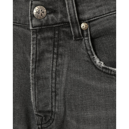 Jean gris délavé avec détails déchirés John Richmond