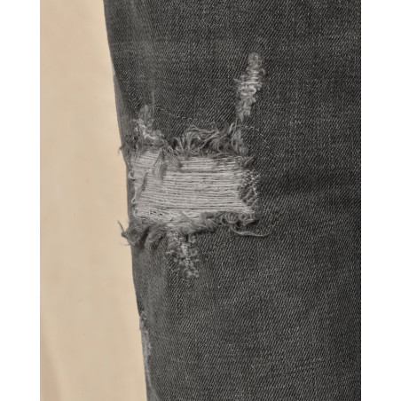 Jean gris délavé avec détails déchirés John Richmond