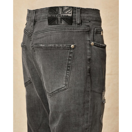 Jean gris délavé avec détails déchirés John Richmond