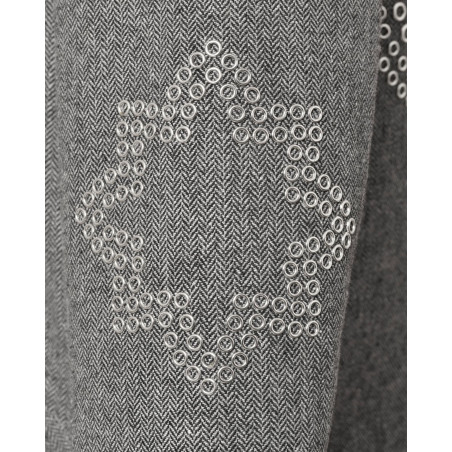 Manteau doudoune à œillets fantaisie gris John Richmond