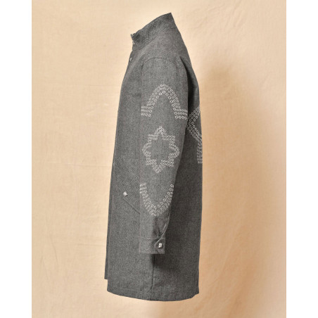 Manteau doudoune à œillets fantaisie gris John Richmond