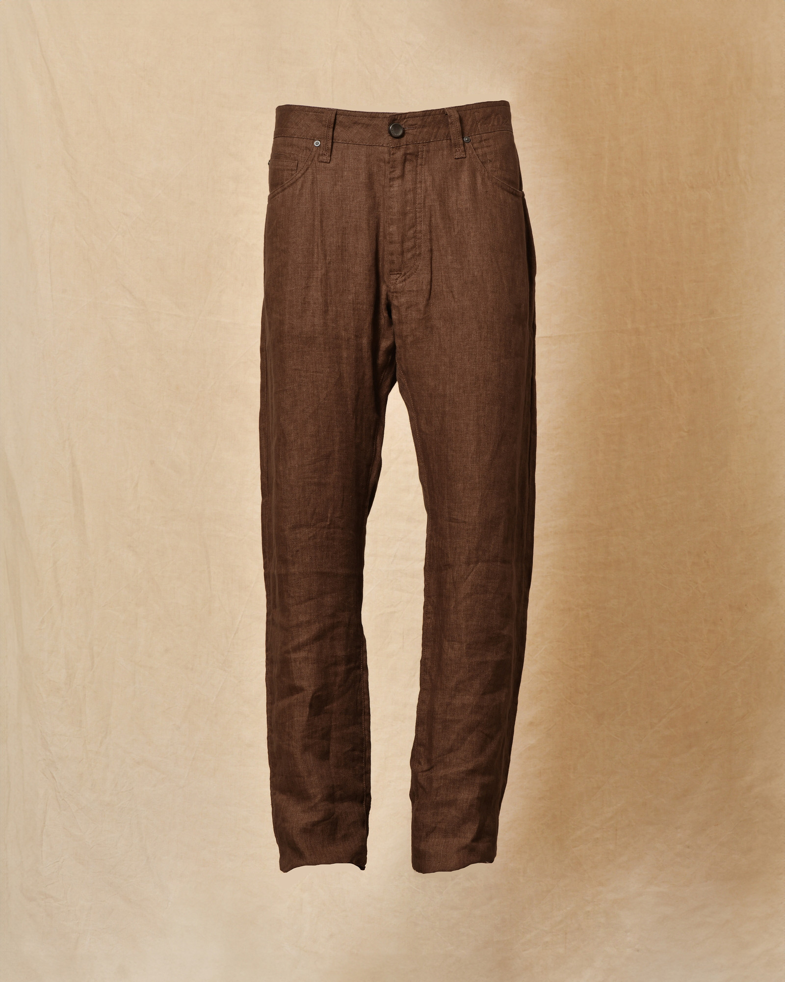 Pantalon en lin marron Cortigiani