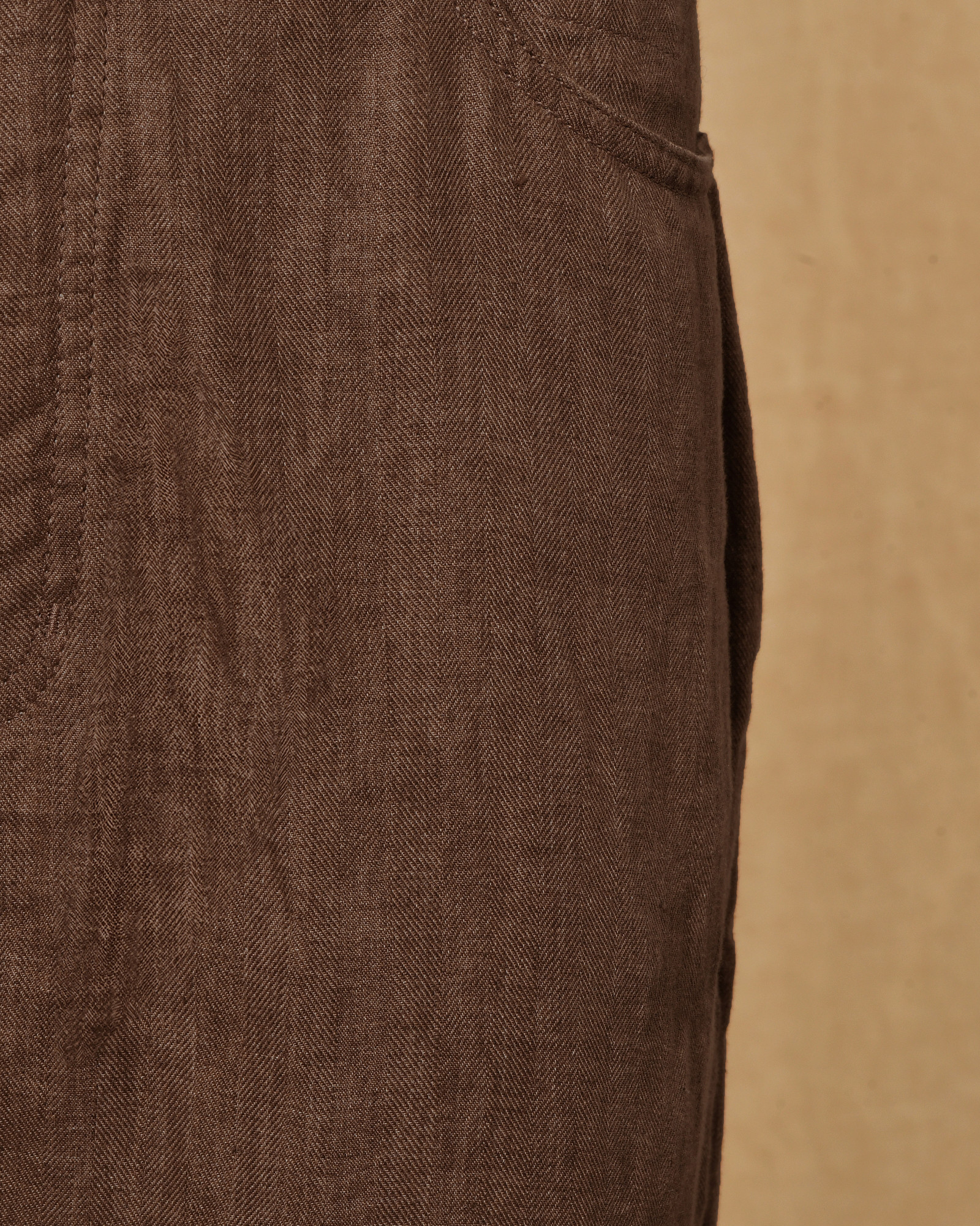 Pantalon en lin marron Cortigiani