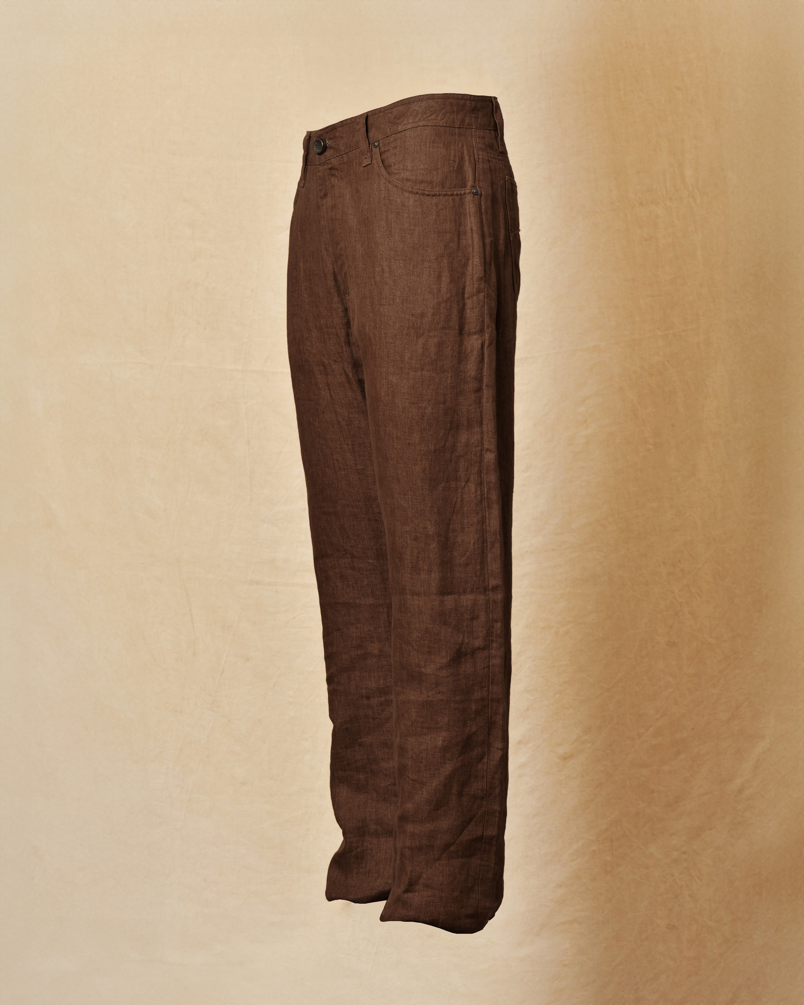 Pantalon en lin marron Cortigiani