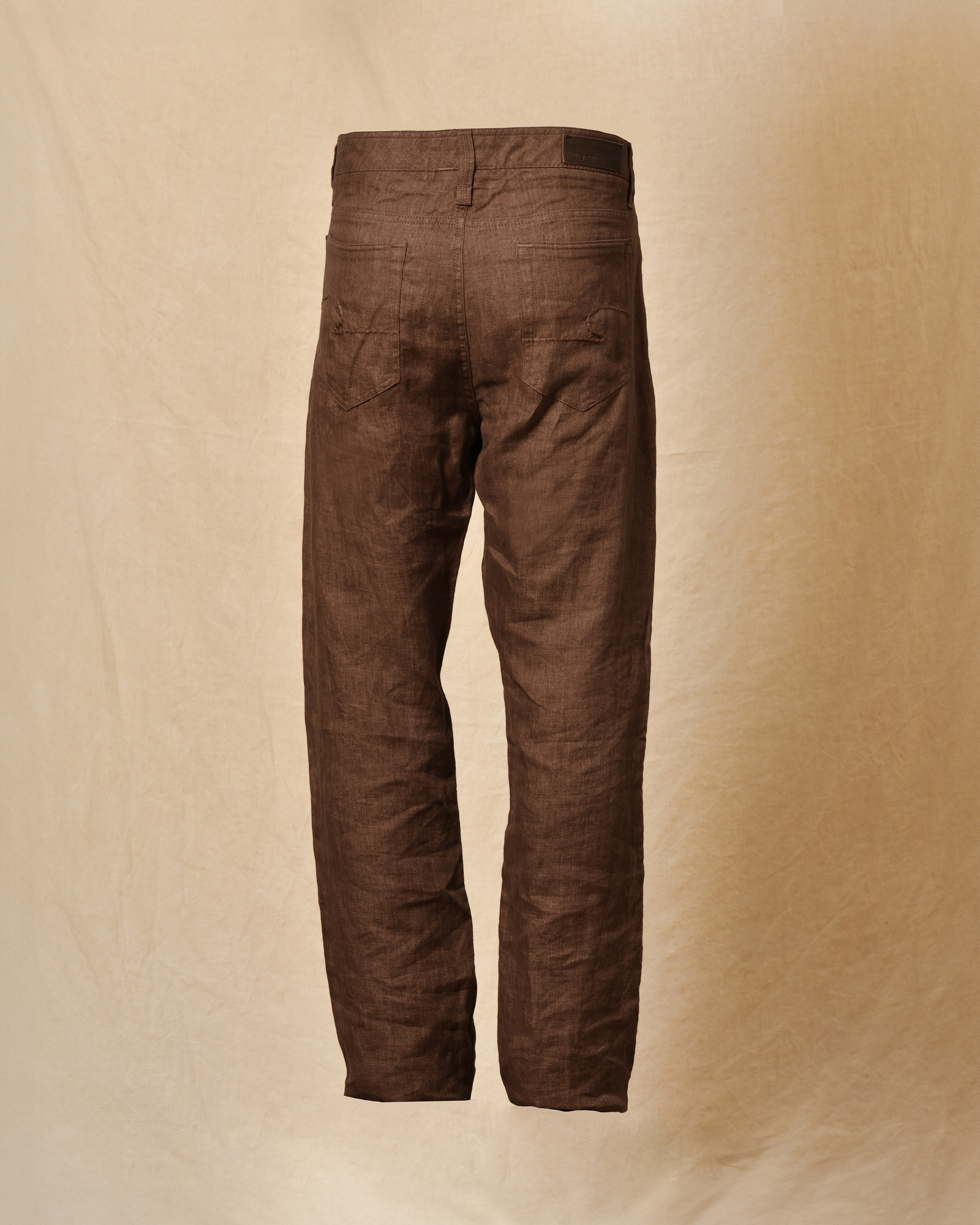 Pantalon en lin marron Cortigiani