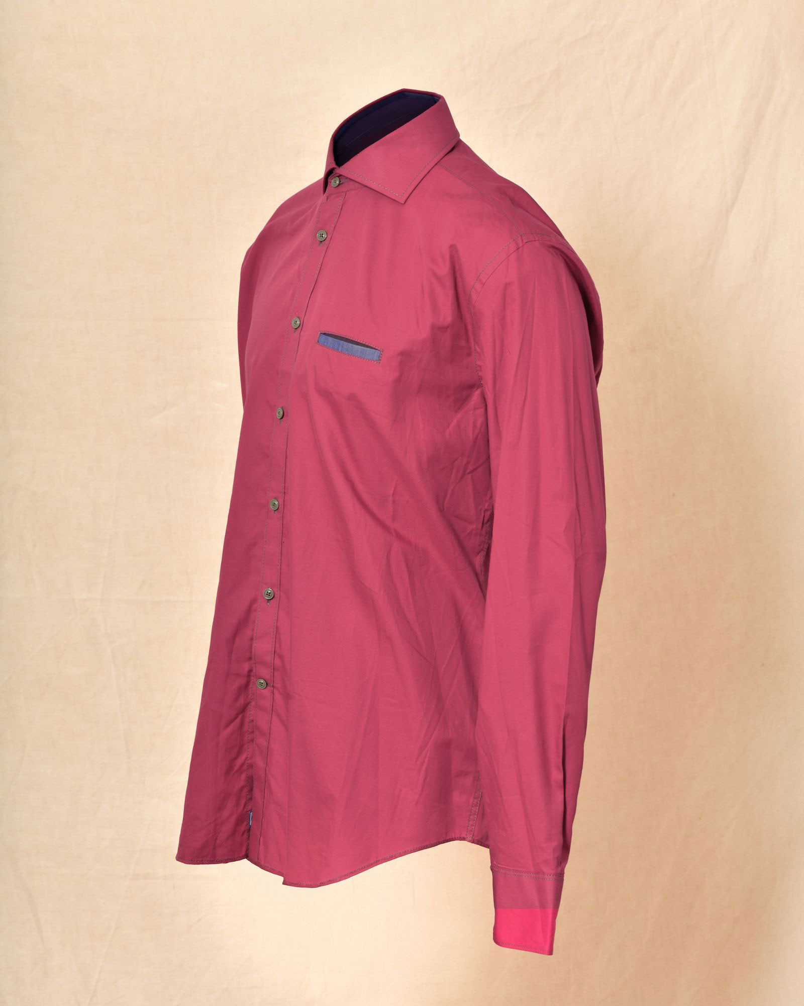 Chemise en coton bordeaux Blue Industry