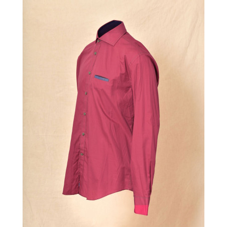 Chemise en coton bordeaux Blue Industry