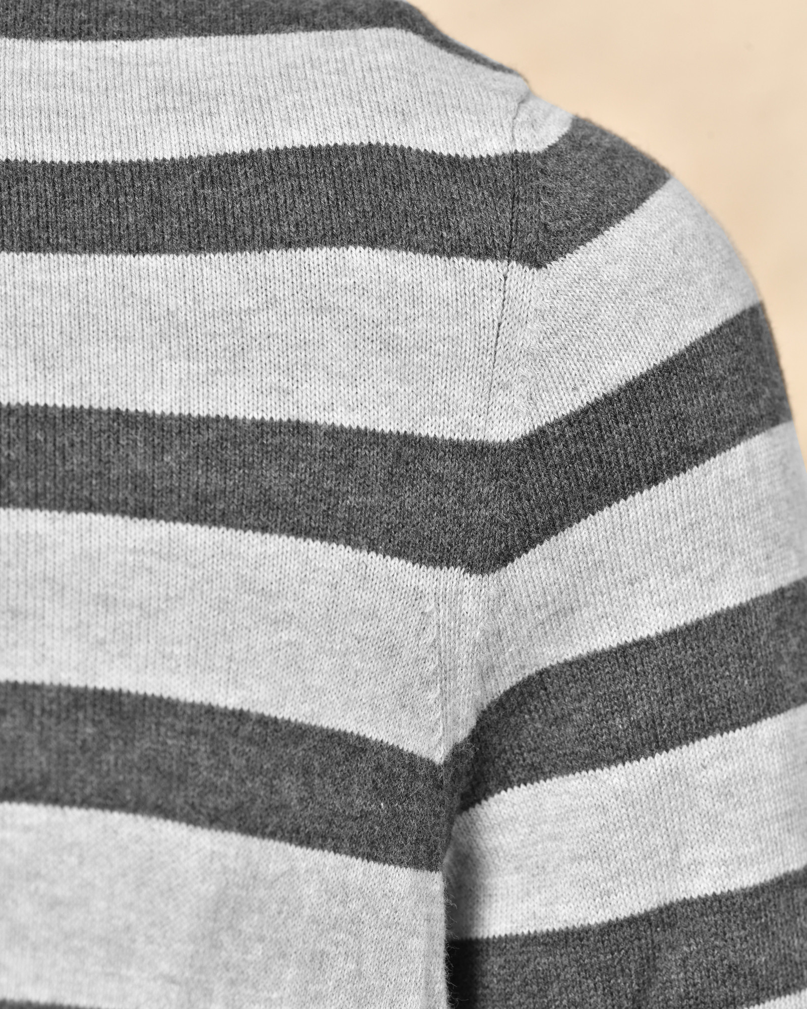 Pull  bicolore en coton gris à rayures Les Copains