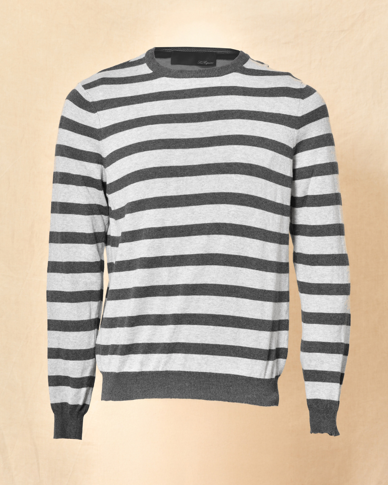 Pull  bicolore en coton gris à rayures Les Copains