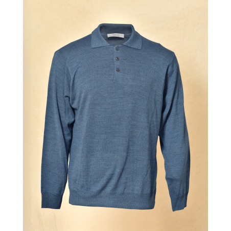 Pull en laine bleue Vneck