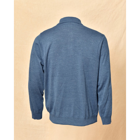 Pull en laine bleue Vneck
