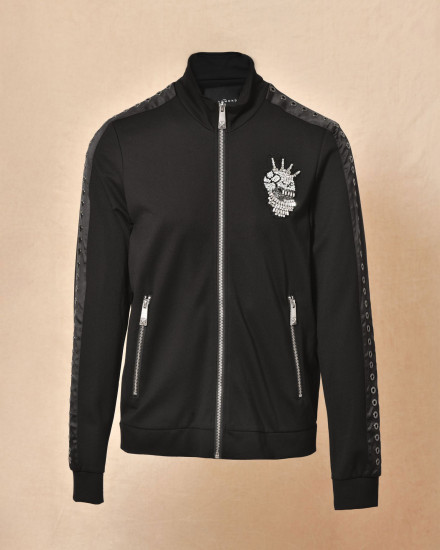 Veste de jogging à cristaux et œillets fantaisie John Richmond