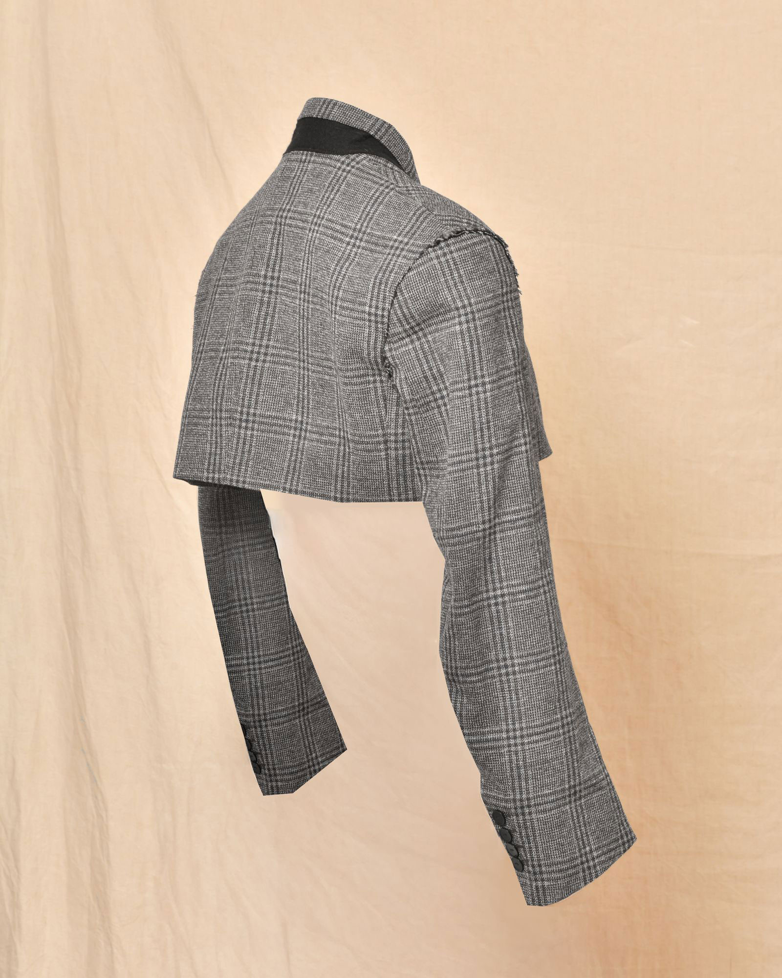 Veste grise à carreaux courte Malloni