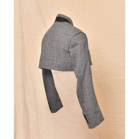 Veste grise à carreaux courte Malloni