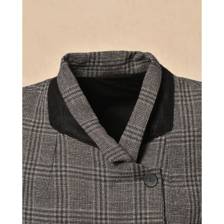 Veste grise à carreaux courte Malloni