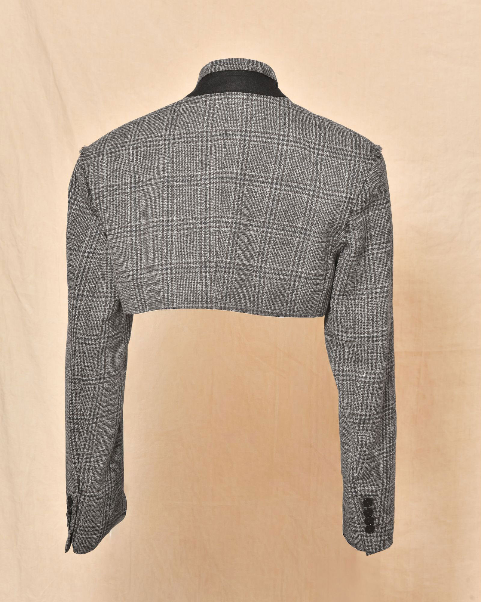 Veste grise à carreaux courte Malloni