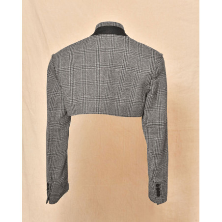 Veste grise à carreaux courte Malloni