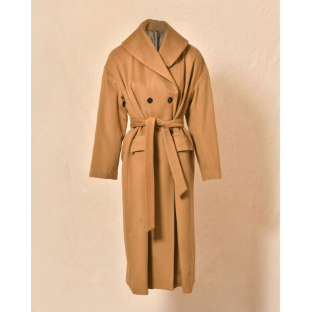 Manteau camel à double boutonnage Valentino