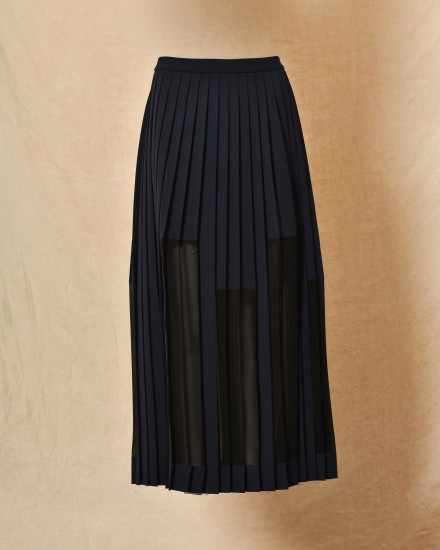 Jupe plissée à doublure asymétrique Malloni