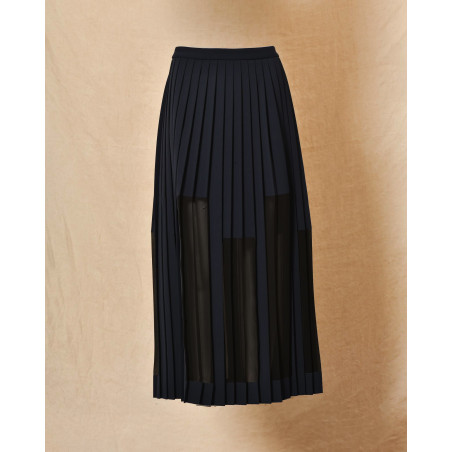 Jupe plissée à doublure asymétrique Malloni