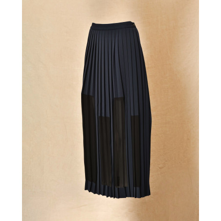 Jupe plissée à doublure asymétrique Malloni