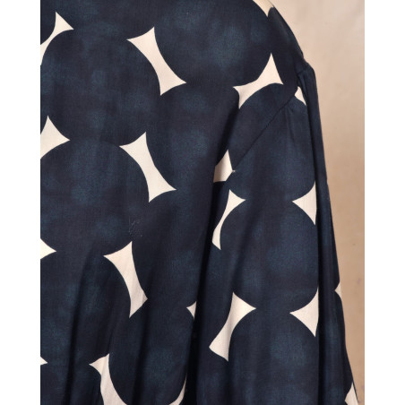 Robe évasée à imprimés bleu Chloé Stora