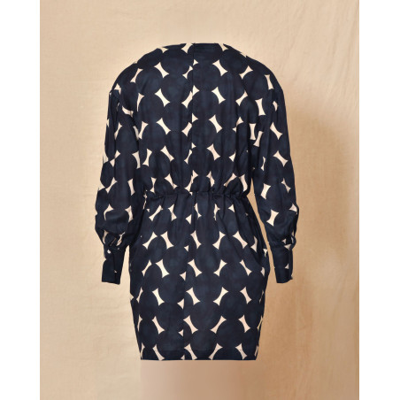 Robe évasée à imprimés bleu Chloé Stora