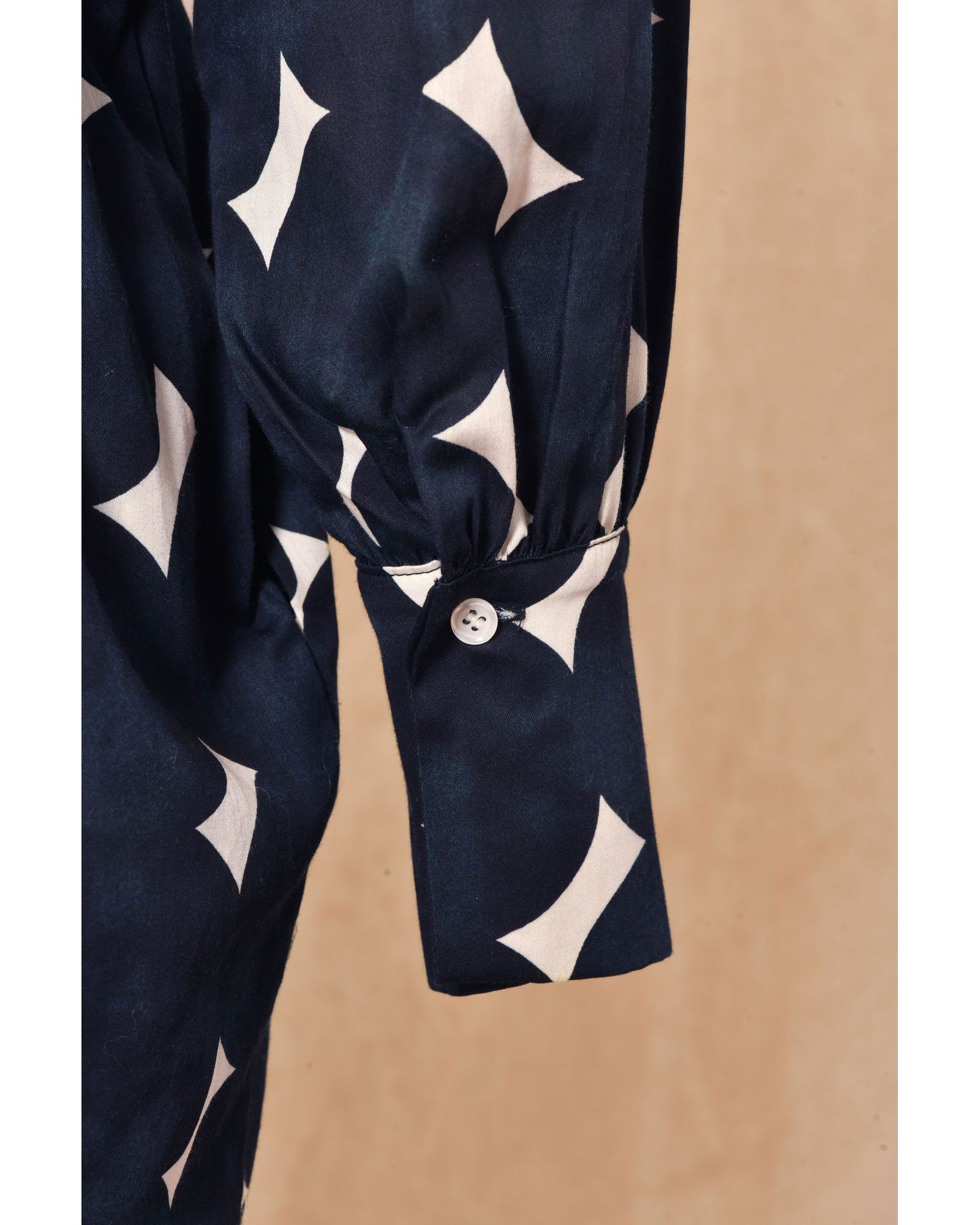 Robe évasée à imprimés bleu Chloé Stora