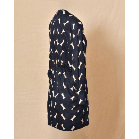 Robe évasée à imprimés bleu Chloé Stora