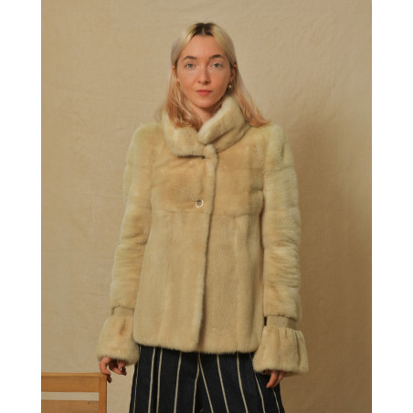 Manteau en vison jaune Valentino