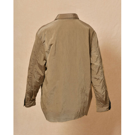 Blouson irisé taupe à petits carreaux T_Coat