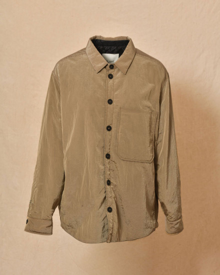 Blouson irisé taupe à petits carreaux T_Coat