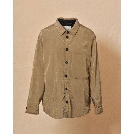 Blouson irisé taupe à petits carreaux T_Coat