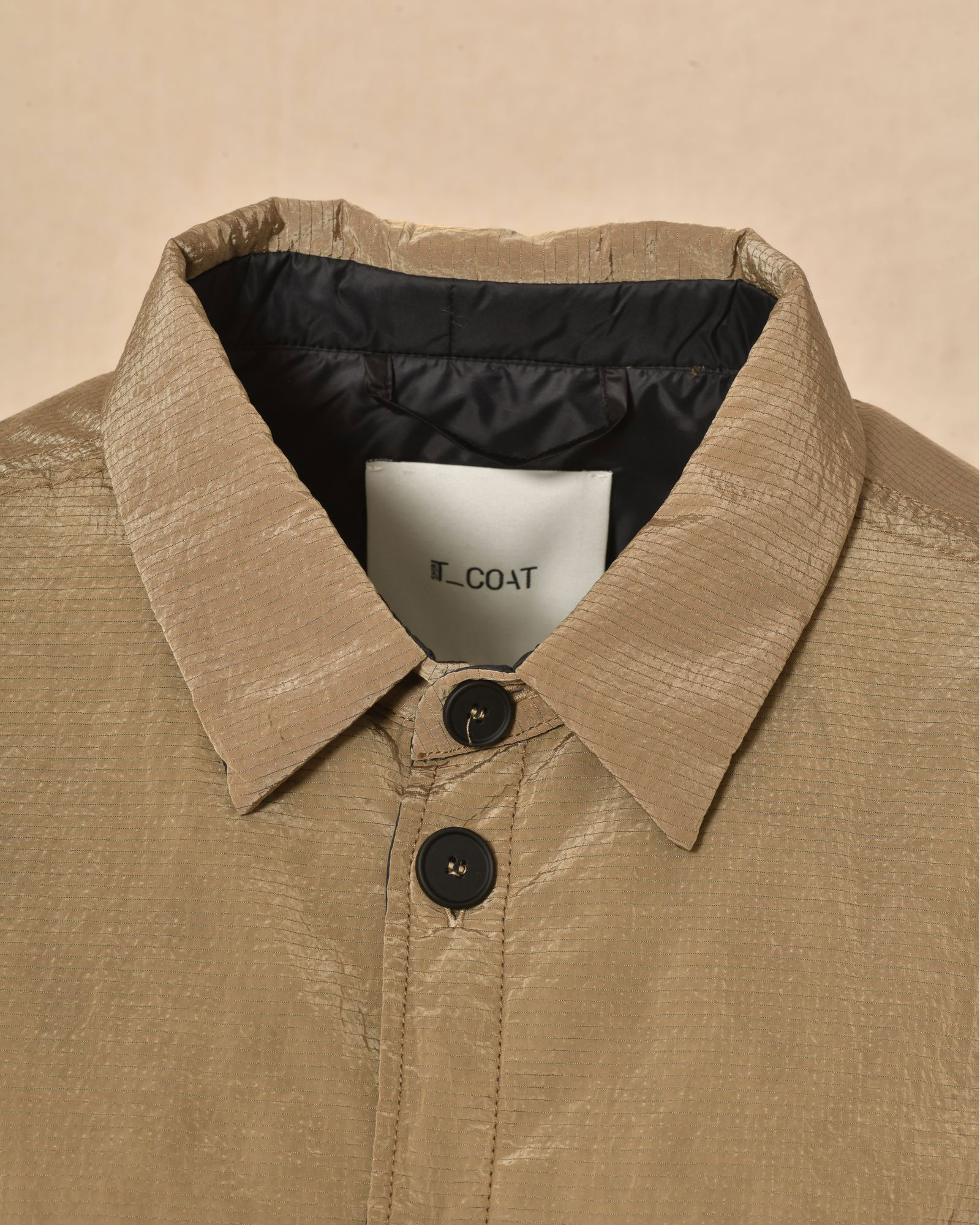 Blouson irisé taupe à petits carreaux T_Coat