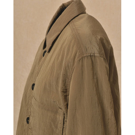 Blouson irisé taupe à petits carreaux T_Coat