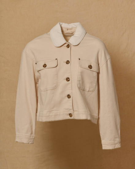 Veste écru en denim avec col côtelé May June