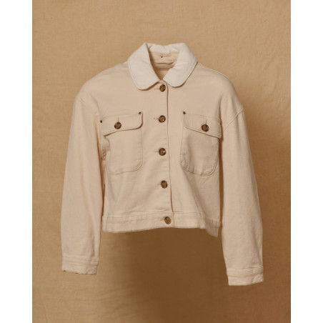 Veste écru en denim avec col côtelé May June
