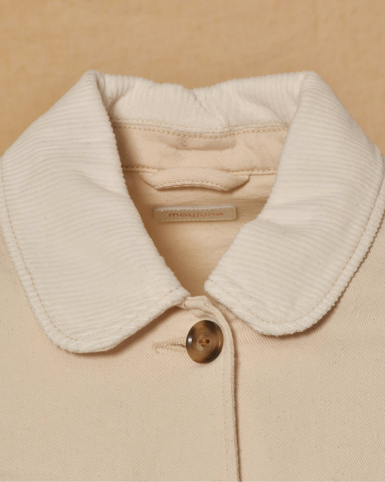 Veste écru en denim avec col côtelé May June