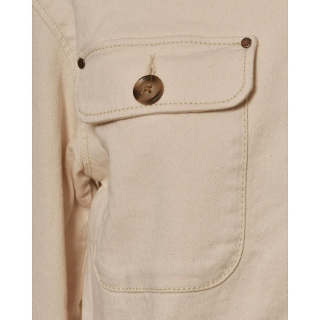 Veste écru en denim avec col côtelé May June