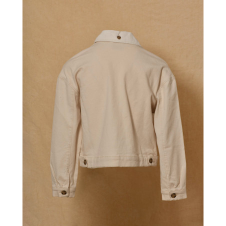 Veste écru en denim avec col côtelé May June