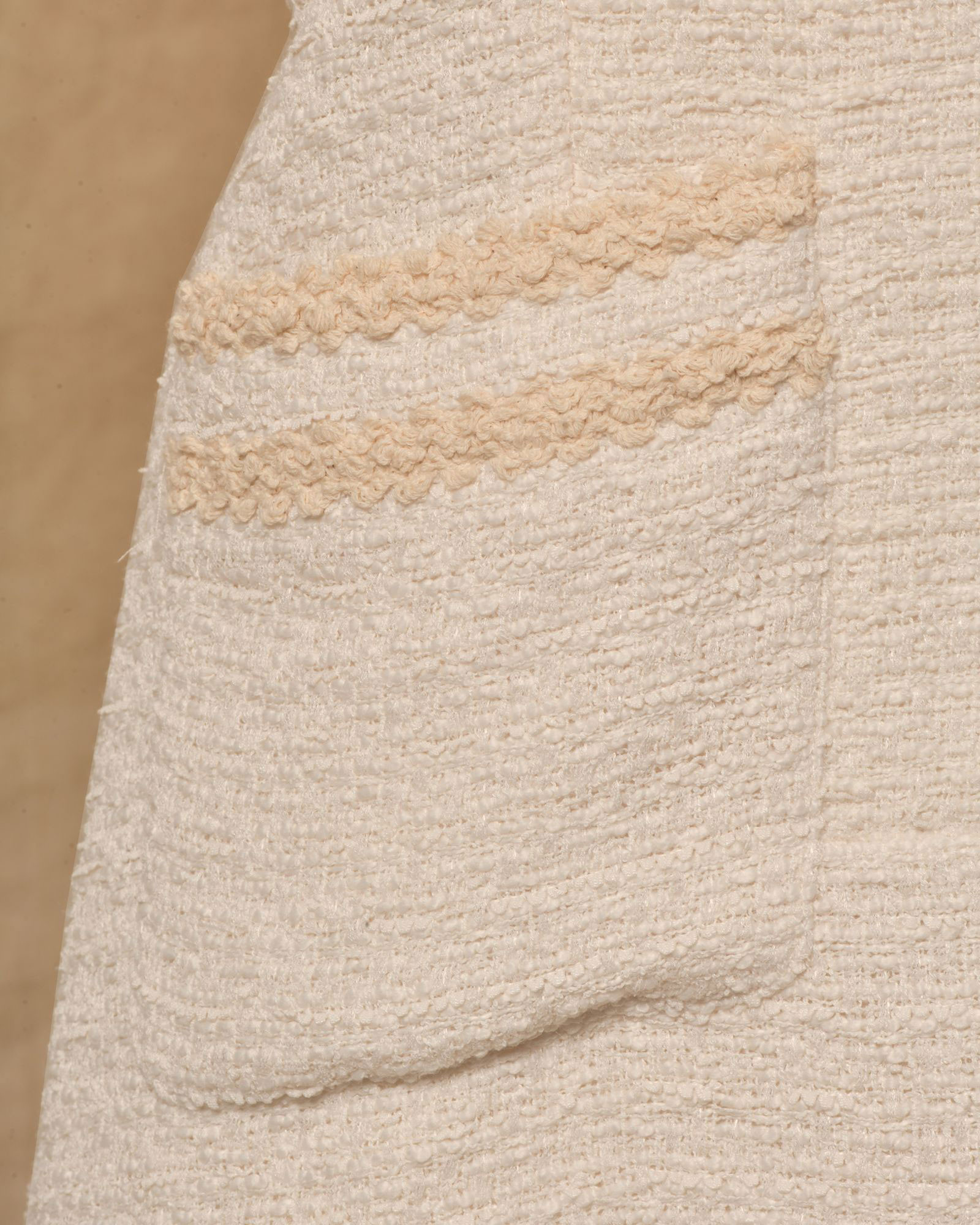 Robe en tweed écru a col chemisier Edward Achour