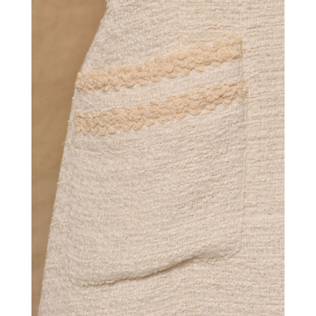 Robe en tweed écru a col chemisier Edward Achour