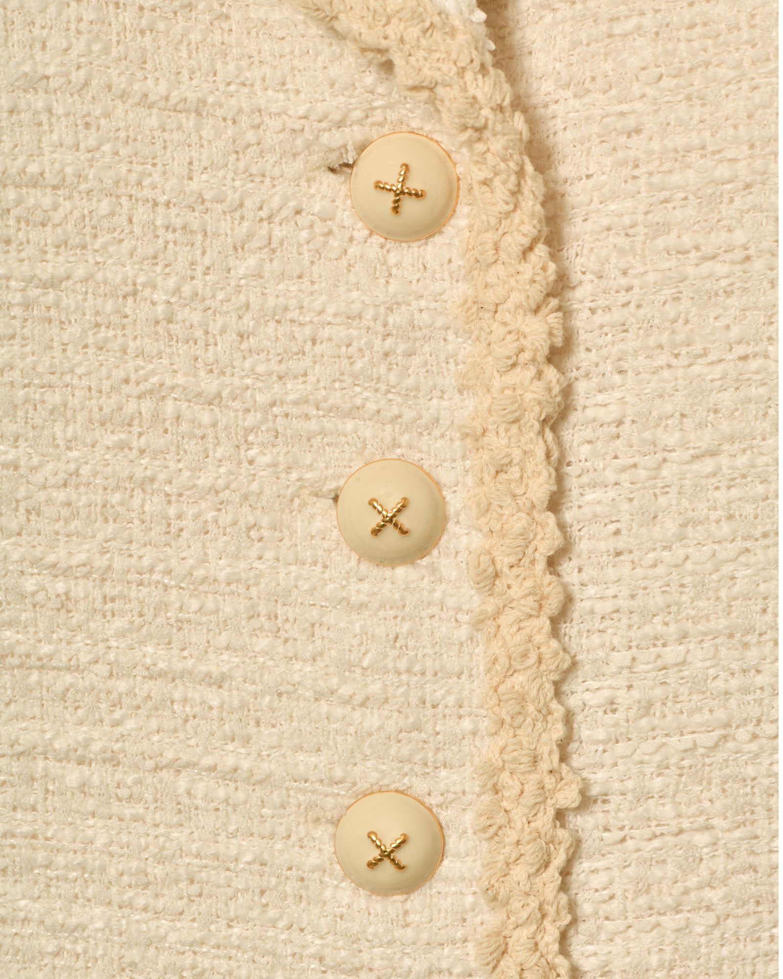 Robe en tweed écru a col chemisier Edward Achour