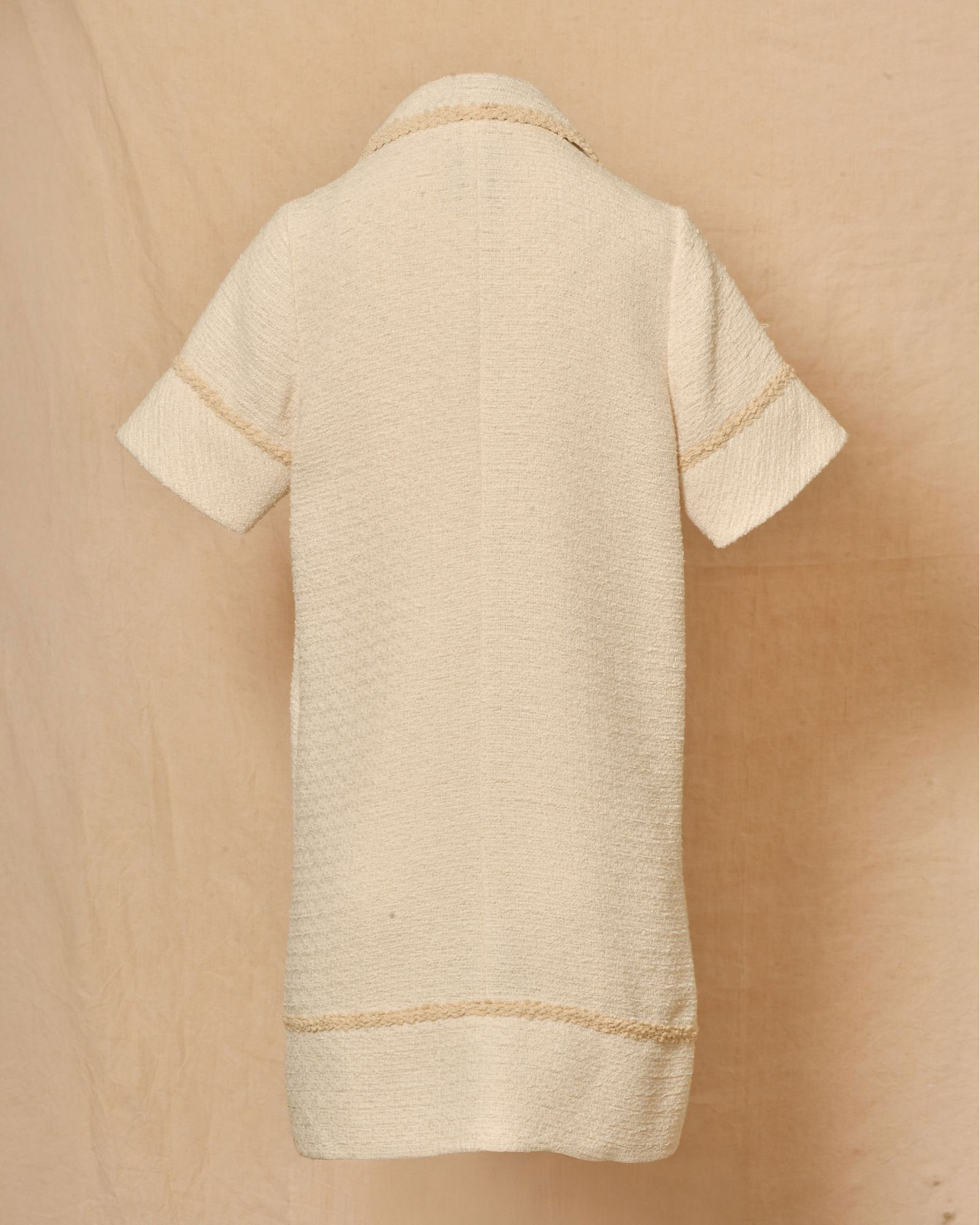 Robe en tweed écru a col chemisier Edward Achour