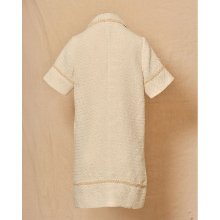 Robe en tweed écru a col chemisier Edward Achour