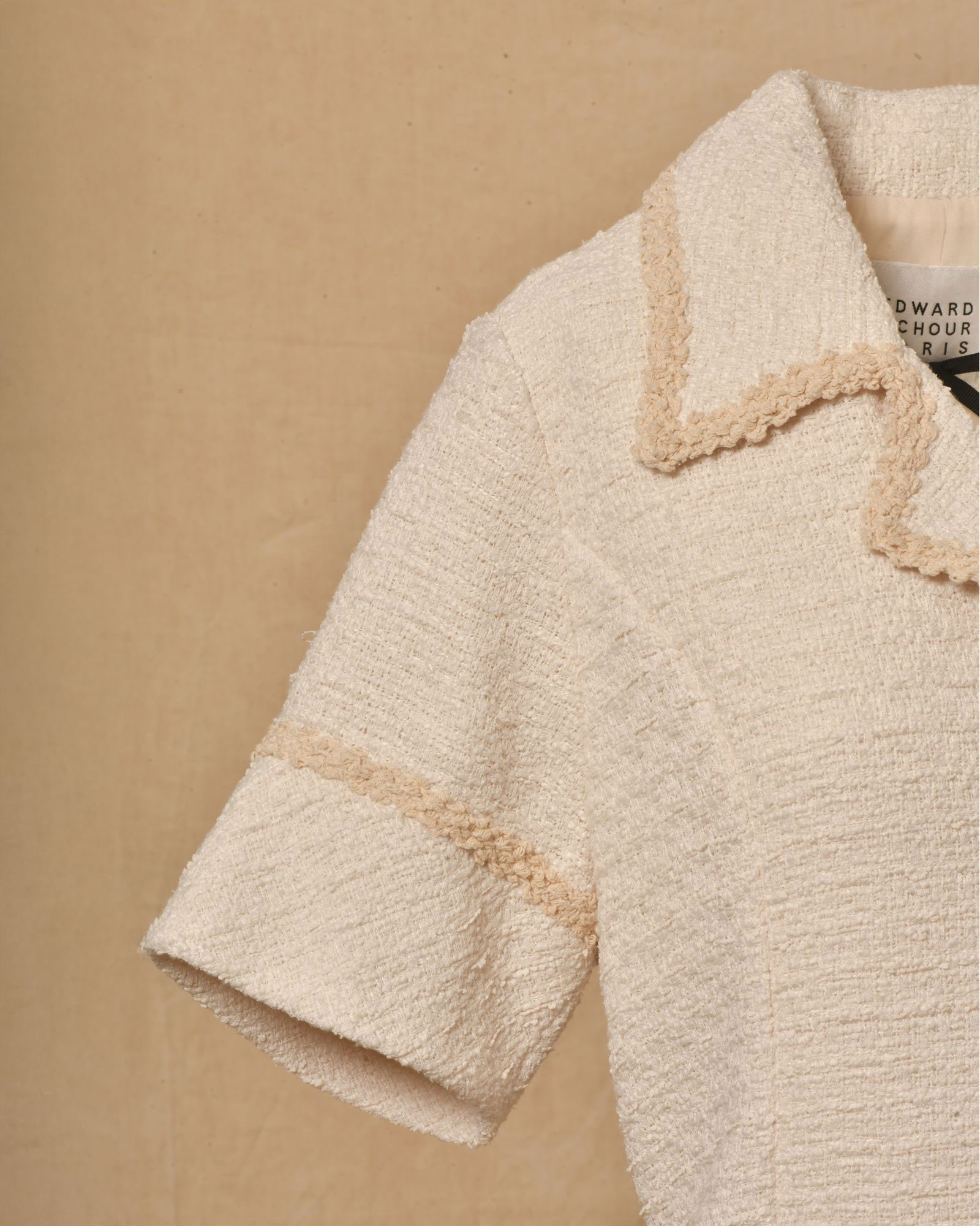 Robe en tweed écru a col chemisier Edward Achour