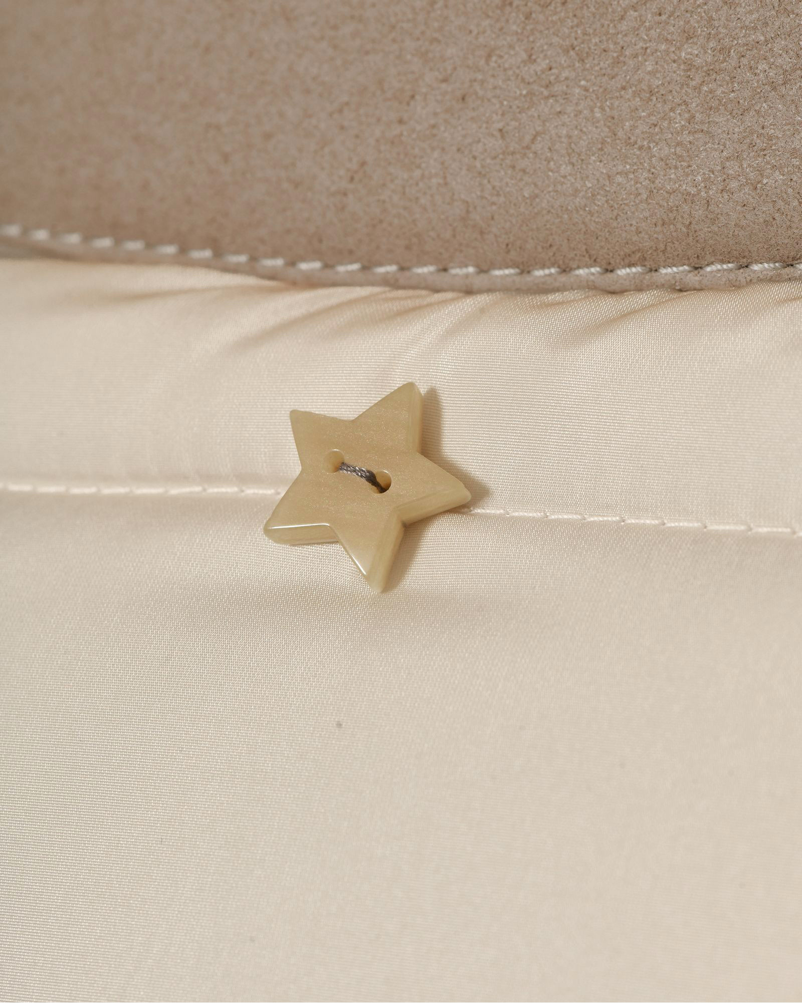 Manteau matelassé bi-matière taupe Lorena Antoniazzi