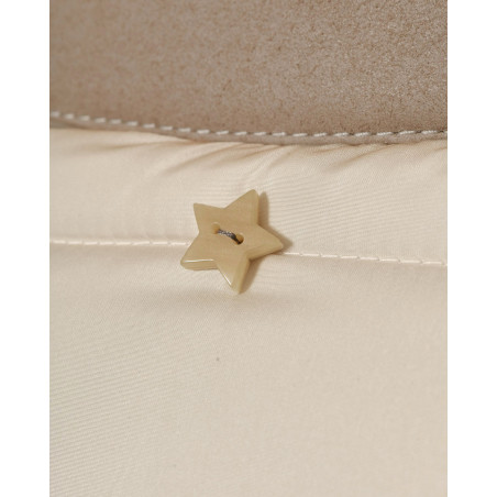 Manteau matelassé bi-matière taupe Lorena Antoniazzi